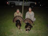 Rance and a buddy Clint with a pair of North Texas toms.